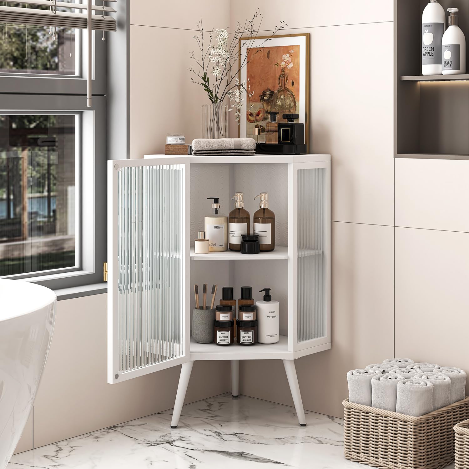 コーナーチェスト Amazon.co.jp: Vensico モダンコーナー収納キャビネット 強化